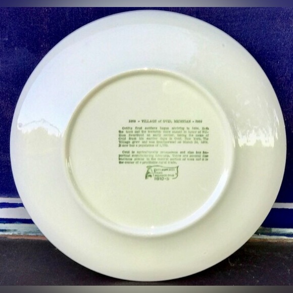 Vintage 1869 1969 Centennial OVID MICHIGAN KETTLESPRINGS Kilns Dinner Plate - Picture 2 of 9